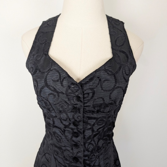 Le Chateau Black Mini Dress Size XS Vintage Sleeveless - Picture 2 of 11